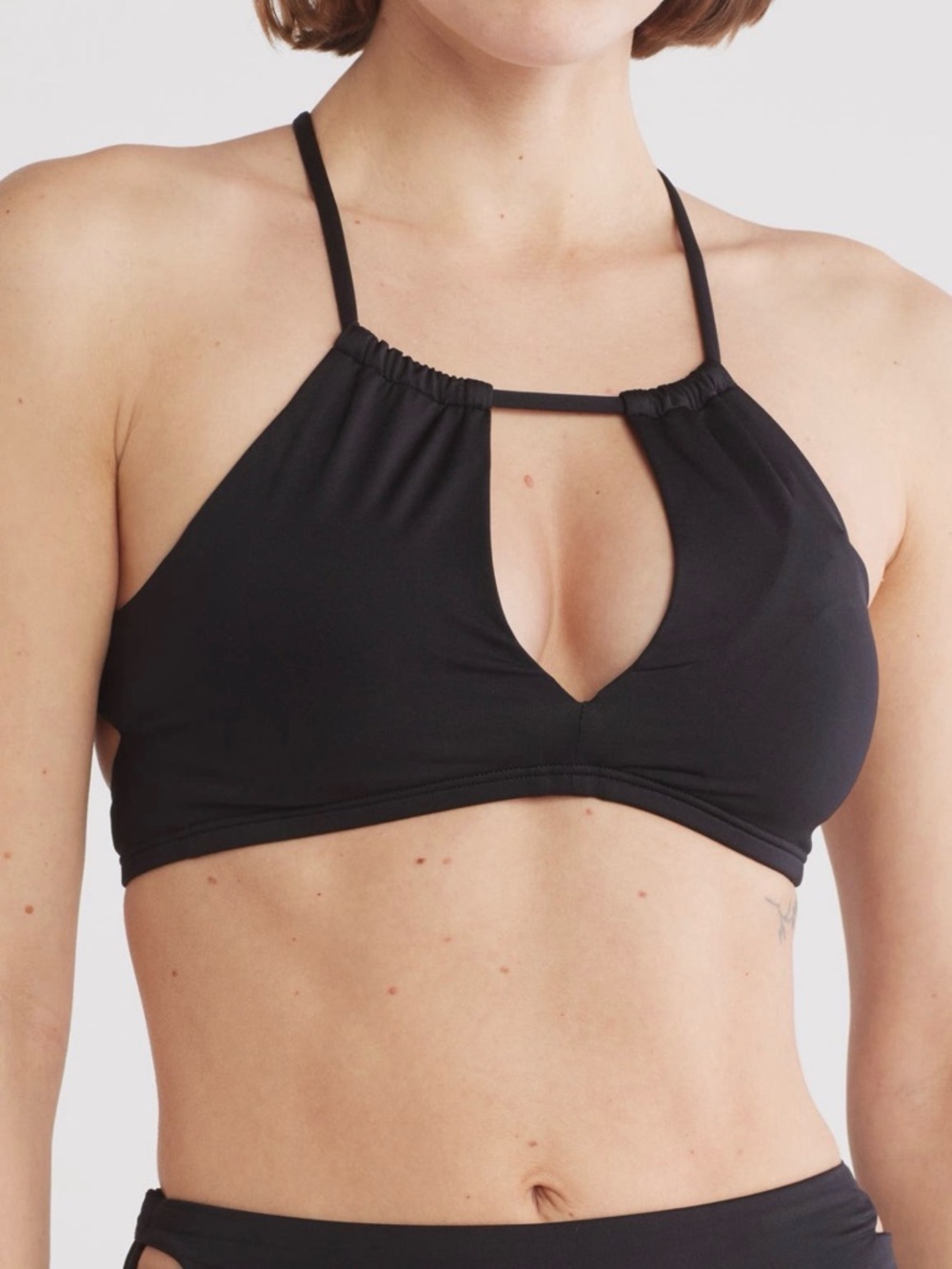 Nike Black High Neck Strappy Bikini Top